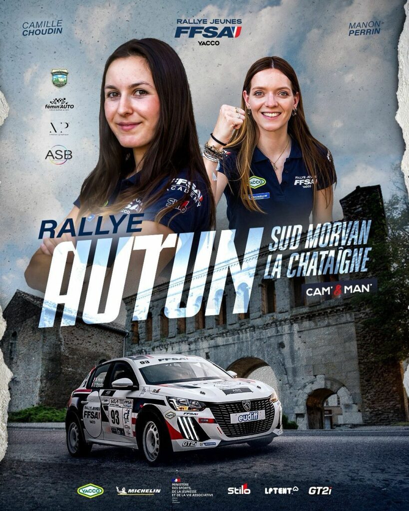 Comme vous le savez, nous sommes fiers d’être aux côtés de Camille Choudin & Manon Perrin, deux battantes qui portent haut les couleurs du sport automobile féminin pour le Le Rallye Sud Morvan – La Châtaigne

🚗💨 Alors ce week-end, chaque virage, chaque chrono, chaque montée d’adrénaline… nous serons derrière elles à 1000% !

Allez Camille Choudin & Manon Perrin !!!!! 
💪

ASB votre solution de mobilité 
 
hashtag#RallyeSudMorvan hashtag#LaChataigne hashtag#ASBMobilité hashtag#CamilleChoudin hashtag#ManonPerrin hashtag#ToujoursPlusLoin hashtag#FFSA hashtag#rallyejeunes 

Fédération Française du Sport Automobile 
Stellantis Motorsport Stellantis YACCO